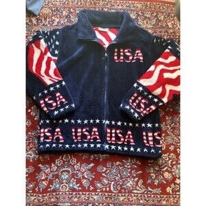 Black Mountain Outdoor, Unisex L (48" Chest), American Flag, Fleece, USA